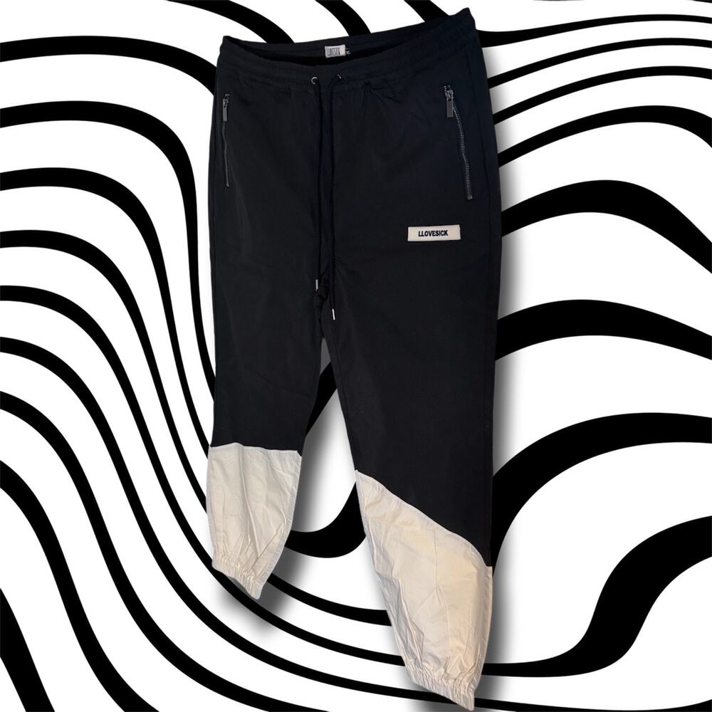 •NWT• Llovesick Black/White Track Pants • Size X-Large